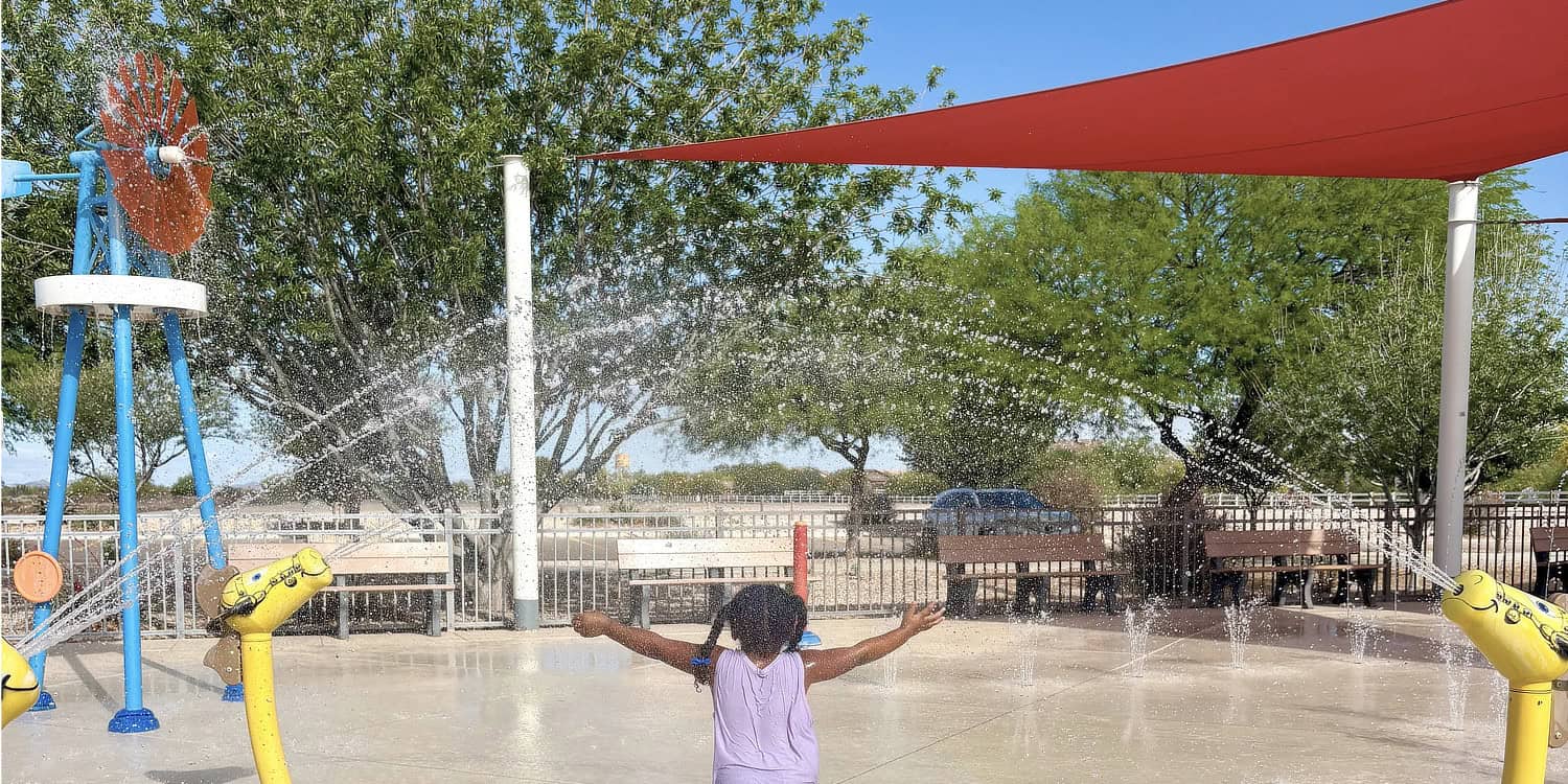 Heritage Splash Pad at Gladden Farms Community Park Marana | Guide to Gladden Farms Community Park – Parking, Hours, Parties!