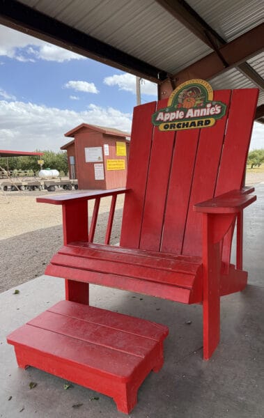 Apple Annies Orchard Giant Chair Photo Spot Willcox Arizona | Apple Annie's Guide: Apple Picking, Corn Maze, Pumpkins, Fall Fun!