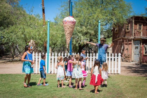 pinata in action at Polly Anna Park | Ultimate Guide to Trail Dust Town