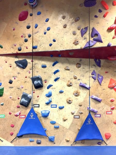 clip in trublue auto belays at the bloc | The BLOC Bouldering & Fitness Guide