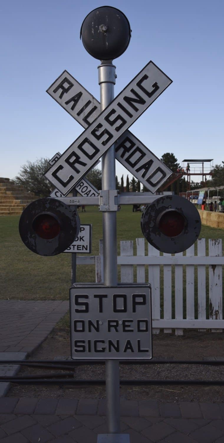 railroad crossing at Marana Pumpkin Patch  Farm Festival