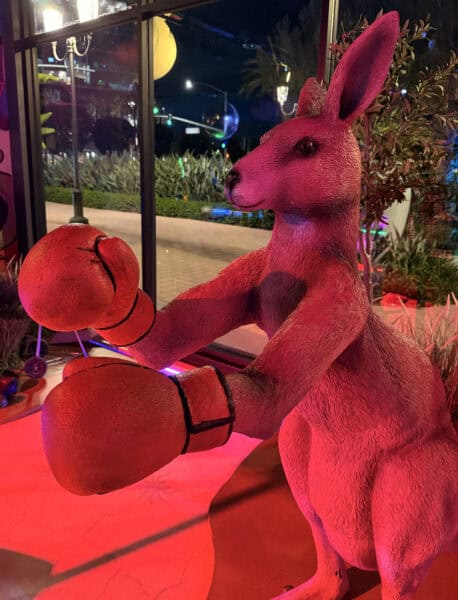 Kangaroo with Punching Bags Holey Moley Irvine California | Road Trip: Tucson to Irvine