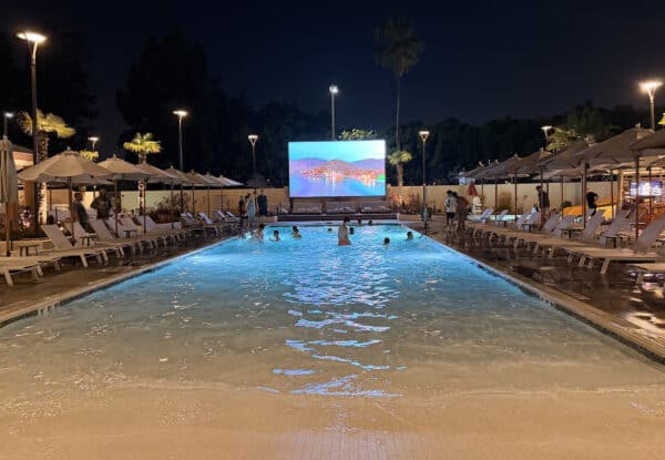 Movie Swimming Pool LED Hyatt Regency Irvine California | Road Trip: Tucson to Irvine