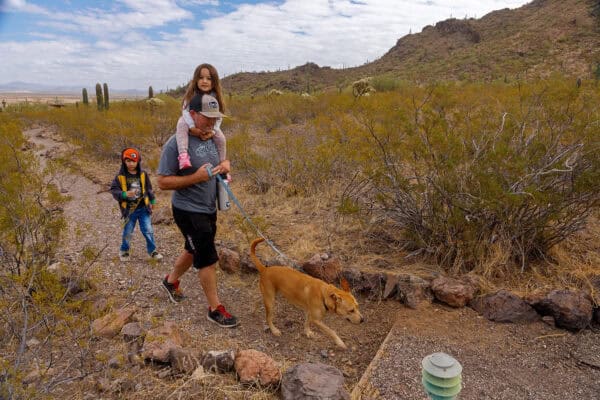 Family with Dog Hiking Picacho Peak State Park Arizona | Picacho Peak State Park: A Guide