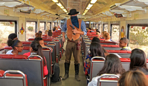 Grand Canyon Railway Coach Seating Robber | ROAD TRIP: Tucson to Grand Canyon Railway