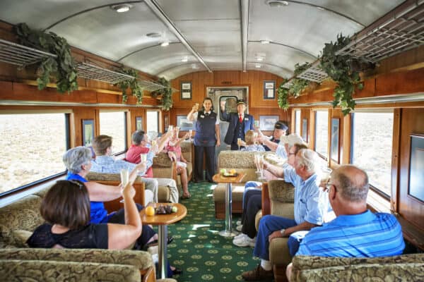 Grand Canyon Railway Parlor Toast Seniors | ROAD TRIP: Tucson to Grand Canyon Railway