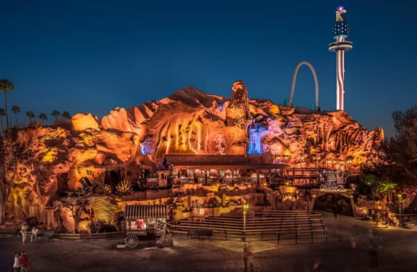 Calico Mine Ride at Night Knotts Berry Farm | Road Trip: Tucson to Knott's Berry Farm