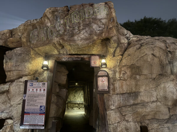 GhostRider Exit Night Knotts Berry Farm | Road Trip: Tucson to Knott's Berry Farm
