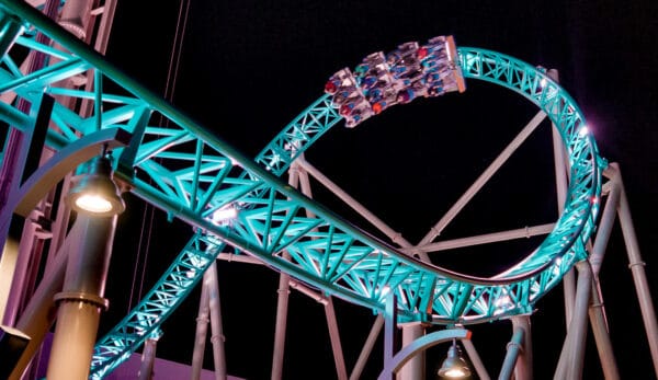 HangTime Roller Coaster Night Knotts Berry Farm | Road Trip: Tucson to Knott's Berry Farm