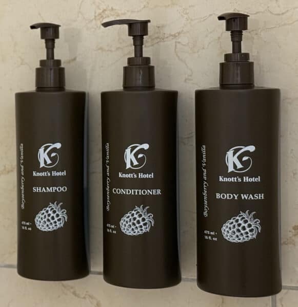 Knotts Hotel Boysenberry Shampoo Conditioner Body Wash | Road Trip: Tucson to Knott's Berry Farm
