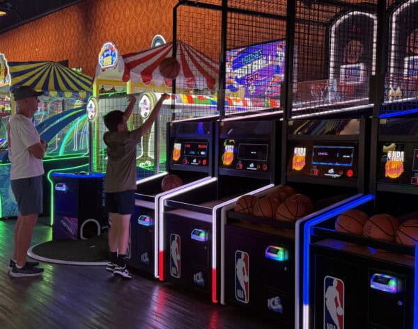 Basketball Hoops Grandpa Grandson Roadies Arcade Indoor Tucson | Roadies Guide - Lanes, Games, Gastropub!