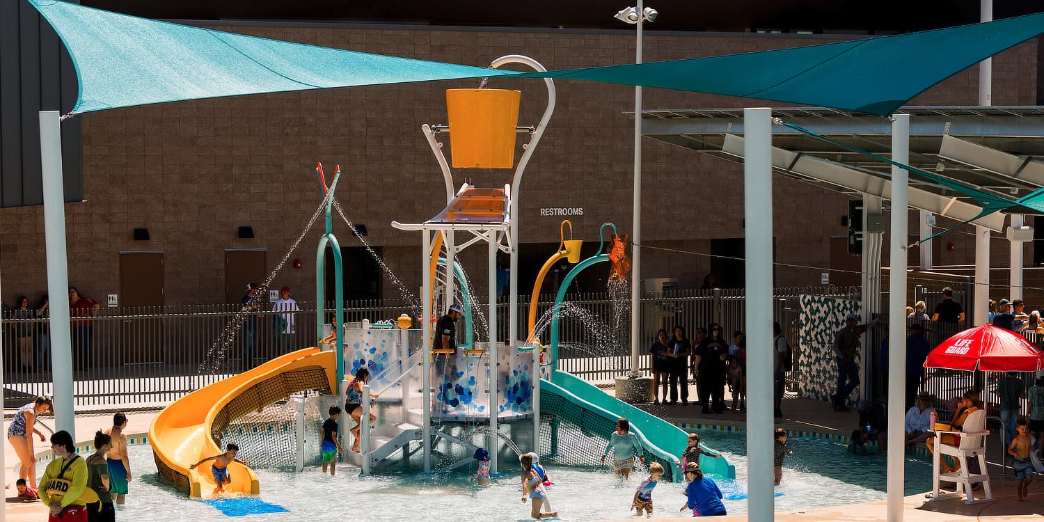 MARC Marana Aquatic and Recreation Center Splash Pad Waterslides | Marana Aquatic & Recreation Center (MARC) - Marana's New Family-Friendly Rec Center!