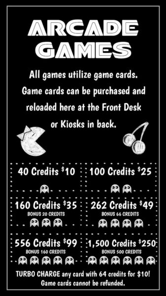 Roadies Arcade Prices Tucson Game Cards Tokens Prizes | Roadies Guide - Lanes, Games, Gastropub!