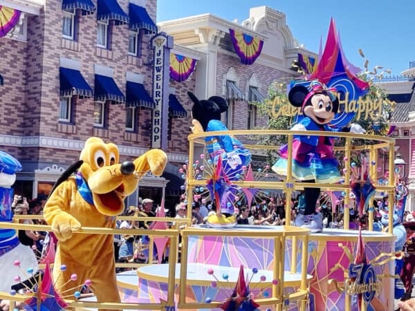 Celebrate Happy Cavalcade Disneyland Minnie Mickey Pluto | Disneyland's 70th Anniversary - New Shows, Fun Rides, and Delectable Treats