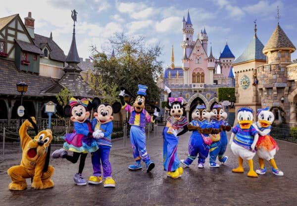Disneyland Characters Mickey Minnie Donald Daisy Goofy Pluto Chipmunk Clarabelle | Disneyland's 70th Anniversary - New Shows, Fun Rides, and Delectable Treats