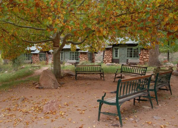 Seating Area Benches Phantom Ranch Cabins Bottom of Grand Canyon | Grand Canyon National Park | Ultimate Guide to Arizona's Iconic Landmark